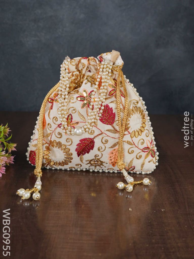 Embroidery Chamki Work Potli Bag - Wbg0955 Bags