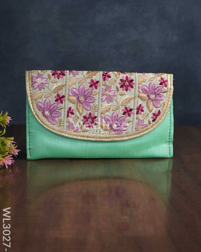 Envelope Style Sling Bag With Floral Embroidery - Wl3027 1 Bags