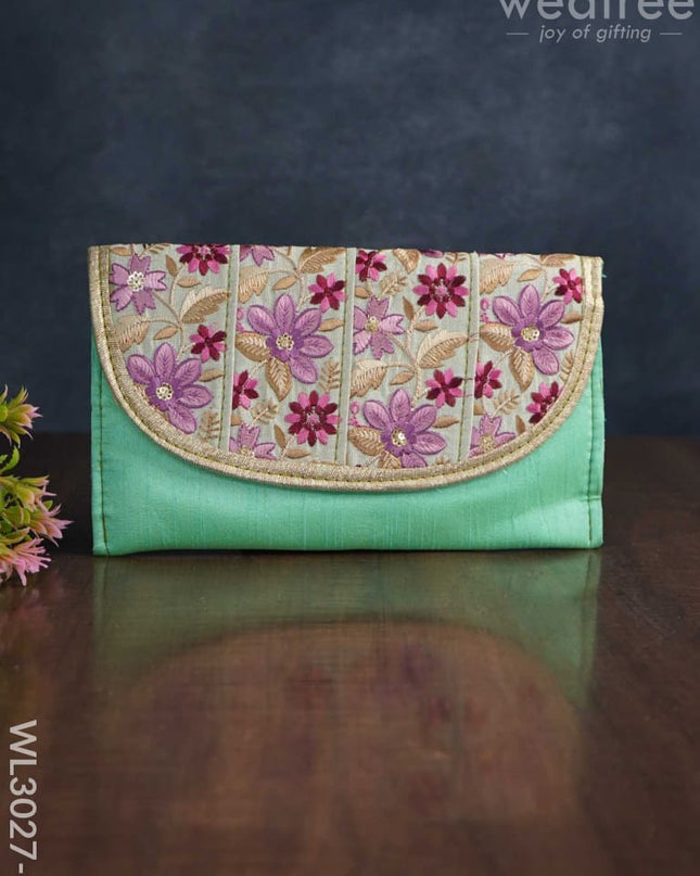 Envelope Style Sling Bag With Floral Embroidery - Wl3027 1 Bags