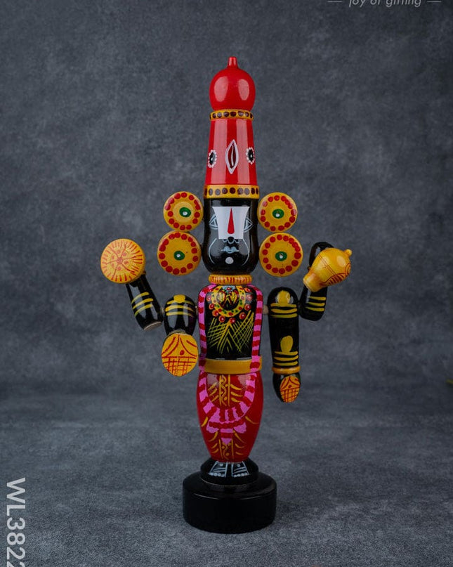 Etikoppaka Toy - Tirupathi Balaji - 13 inch - WL3822-1 - Wooden Decor