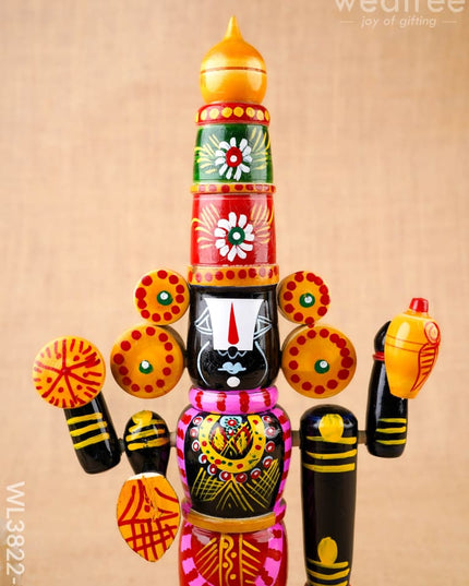 Etikoppaka Toy - Tirupathi Balaji - 14 inch - WL3822-4 - Wooden Decor