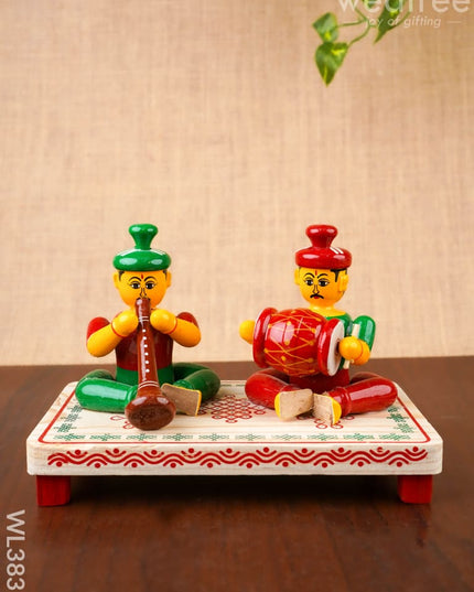 Etikoppaka Toys - Musicians set of 2 - WL3831 - Wooden Decor
