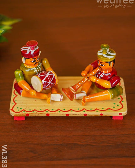 Etikoppaka Toys - Musicians Set Of 2 Wl3831 Wooden Decor