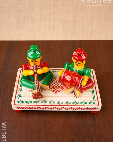 Etikoppaka Toys - Musicians set of 2 - WL3831 - Wooden Decor