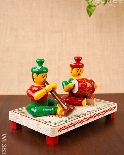 Etikoppaka Toys - Musicians set of 2 - WL3831 - Wooden Decor