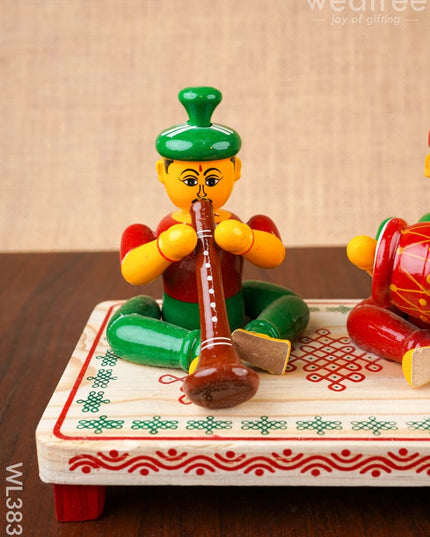Etikoppaka Toys - Musicians set of 2 - WL3831 - Wooden Decor