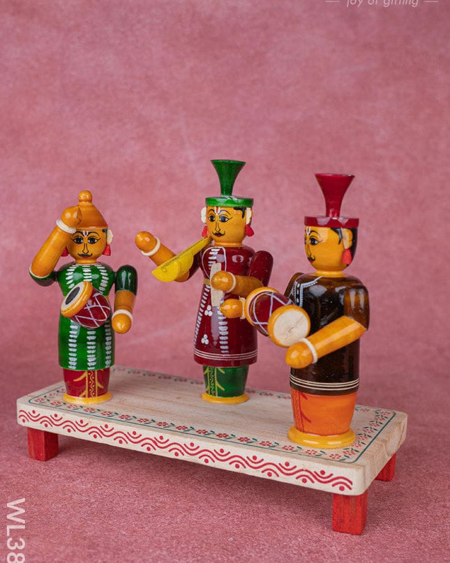 Etikoppaka Toys - Musicians set of 3 - WL3820 - Wooden Decor