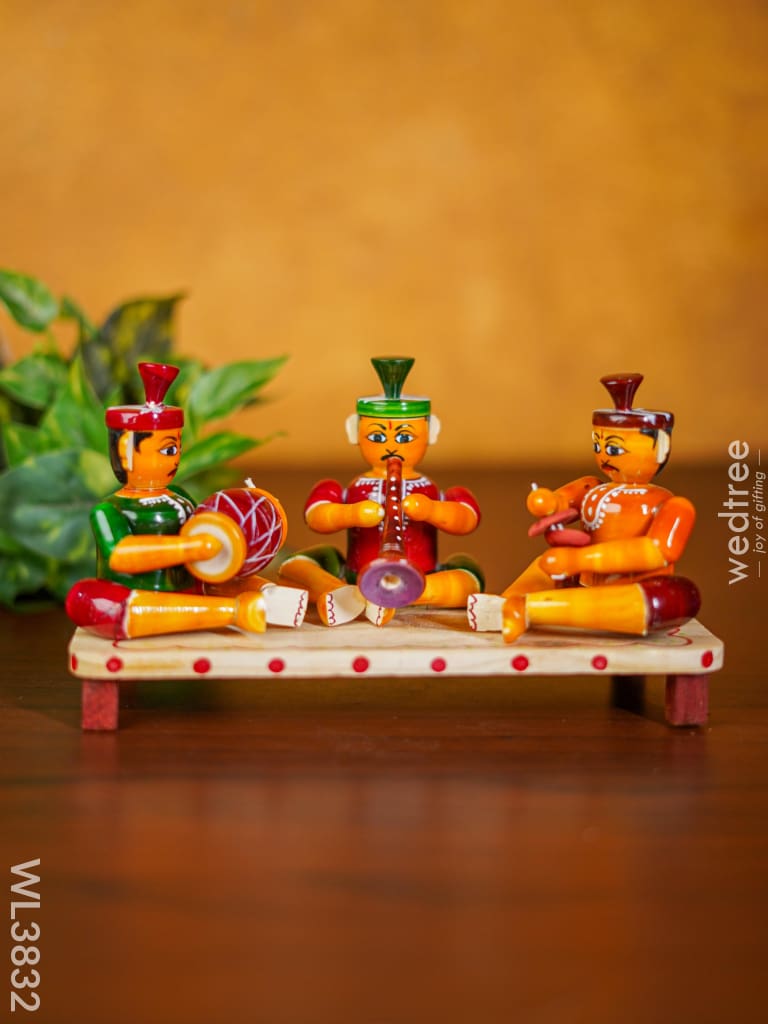 Etikoppaka Toys - Musicians Set Of 3 Wl3832 Wooden Decor