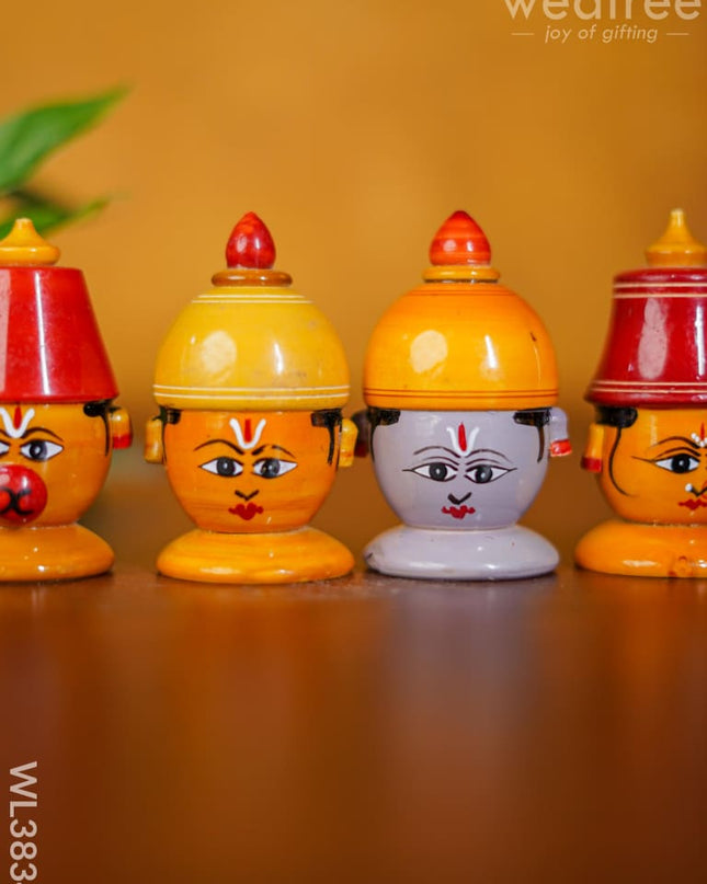 Etikoppaka Toys - Ram Darbar Doll Set Of 4 Wl3834 Wooden Decor