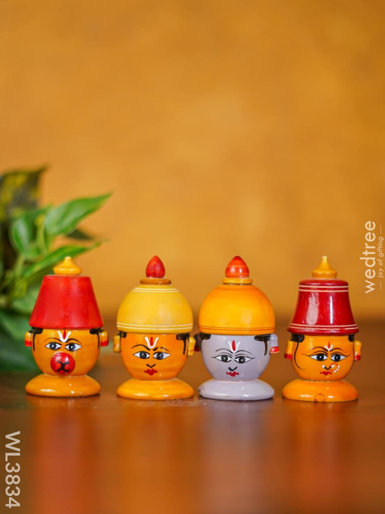 Etikoppaka Toys - Ram Darbar Doll Set Of 4 Wl3834 Wooden Decor