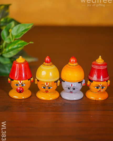 Etikoppaka Toys - Ram Darbar Doll Set Of 4 Wl3834 Wooden Decor