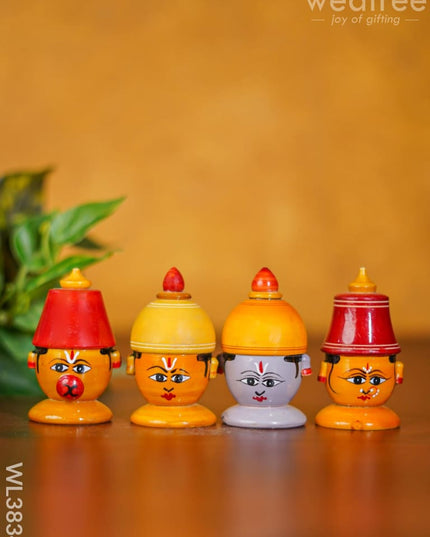 Etikoppaka Toys - Ram Darbar Doll Set Of 4 Wl3834 Wooden Decor