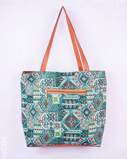 Faux Leather Hand Bag with Mini Coin Purse - WL3888 - Printed Fabric Bags