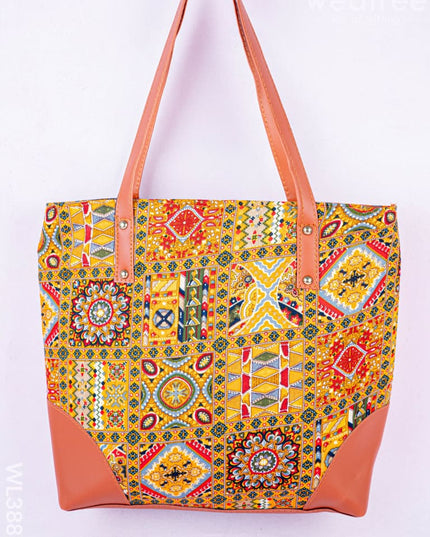 Faux Leather Hand Bag with Mini Coin Purse - WL3888 - Printed Fabric Bags