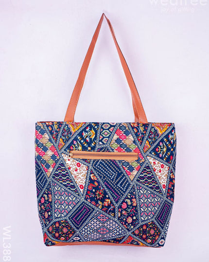 Faux Leather Hand Bag with Mini Coin Purse - WL3888 - Printed Fabric Bags