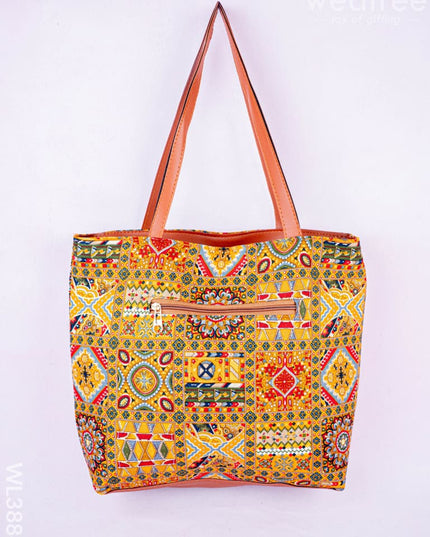 Faux Leather Hand Bag with Mini Coin Purse - WL3888 - Printed Fabric Bags