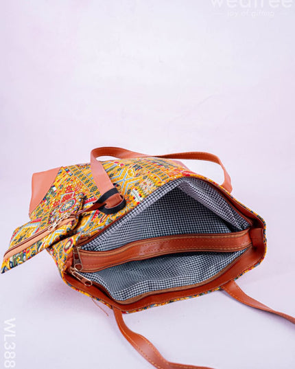 Faux Leather Hand Bag with Mini Coin Purse - WL3888 - Printed Fabric Bags