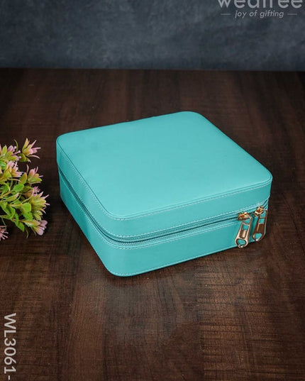 Faux Leather Jewel Box - (6.5X6.5) Wl3061 Blue Organizers
