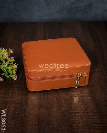 Faux Leather Jewel Box - (6.5X6.5) Wl3061 Brown Organizers