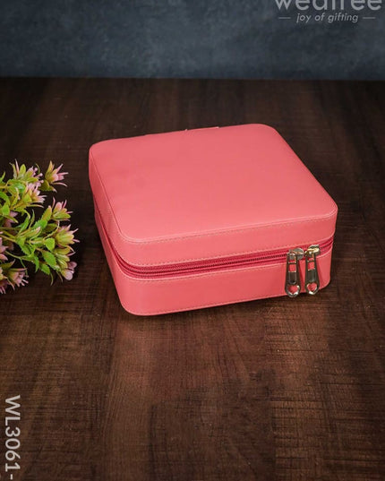 Faux Leather Jewel Box - (6.5X6.5) Wl3061 Pink Organizers