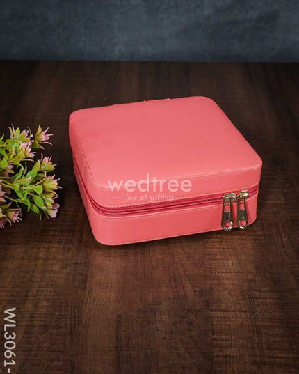 Faux Leather Jewel Box - (6.5X6.5) Wl3061 Pink Organizers