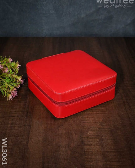 Faux Leather Jewel Box - (6.5X6.5) Wl3061 Red Organizers