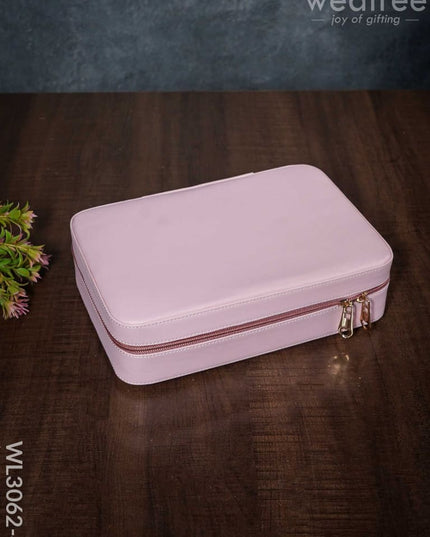 Faux Leather Jewel Box - (9X6.5) Wl3062 Baby Pink Organizers