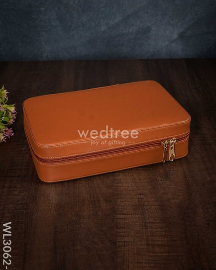 Faux Leather Jewel Box - (9X6.5) Wl3062 Brown Organizers