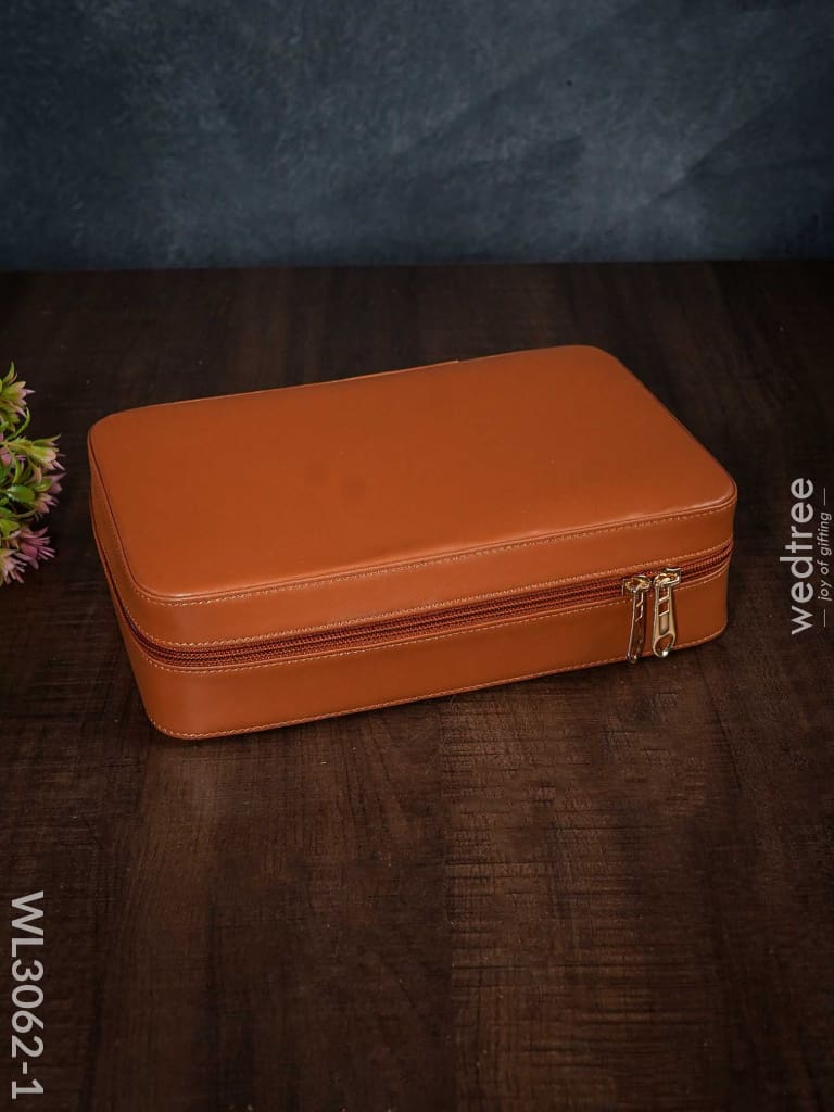 Faux Leather Jewel Box - (9X6.5) Wl3062 Brown Organizers
