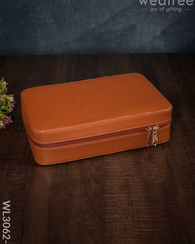 Faux Leather Jewel Box - (9X6.5) Wl3062 Brown Organizers