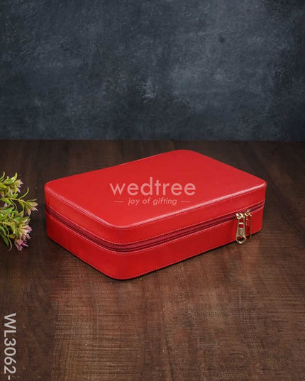 Faux Leather Jewel Box - (9X6.5) Wl3062 Red Organizers