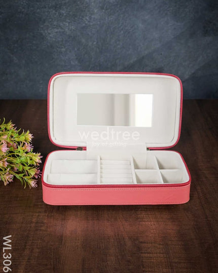 Faux Leather Jewel Box With Mirror - (8.7X5) Wl3063 Organizers