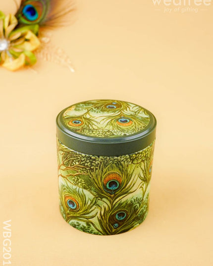 Feather Printed Tin Jar - WBG2019 - Tin Jars & Boxes RG
