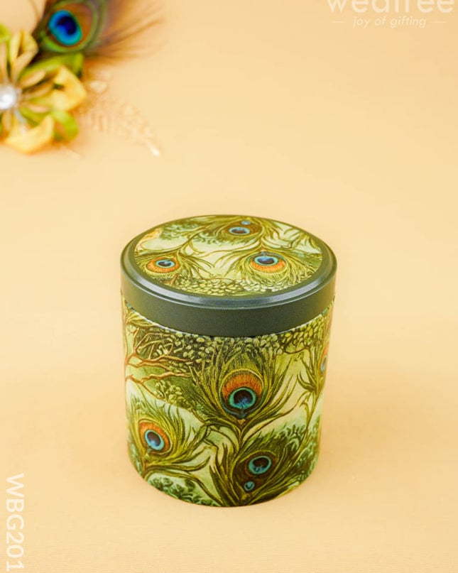 Feather Printed Tin Jar - WBG2019 - Tin Jars & Boxes RG