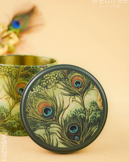 Feather Printed Tin Jar - WBG2019 - Tin Jars & Boxes RG