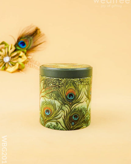 Feather Printed Tin Jar - WBG2019 - Tin Jars & Boxes RG