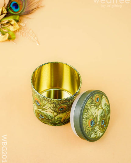 Feather Printed Tin Jar - WBG2019 - Tin Jars & Boxes RG
