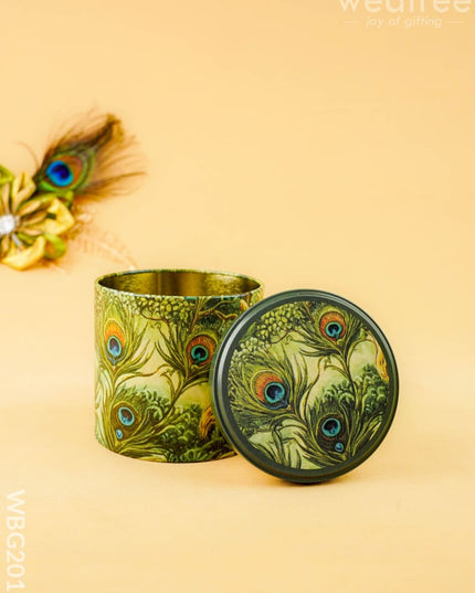 Feather Printed Tin Jar - WBG2019 - Tin Jars & Boxes RG