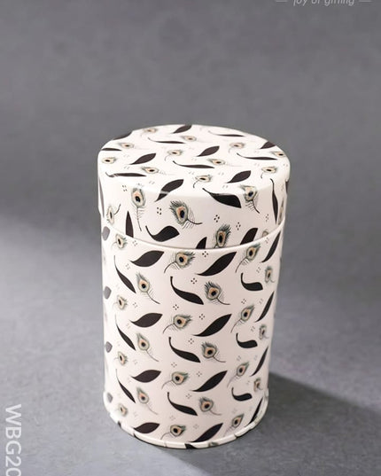 Feather Printed Tin Jar - WBG2032 - Tin Jars & Boxes RG