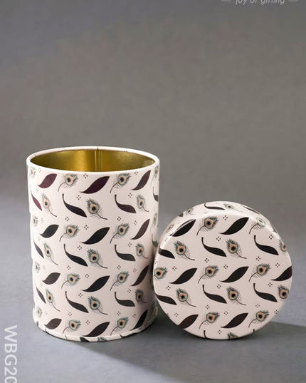 Feather Printed Tin Jar - WBG2032 - Tin Jars & Boxes RG