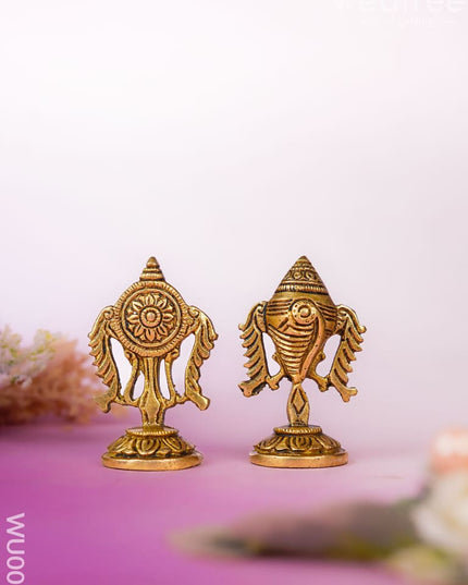 Ugadi Combo - Brass tray with Diya & Shank & Chakra - WGC0069 Return Gift Combos