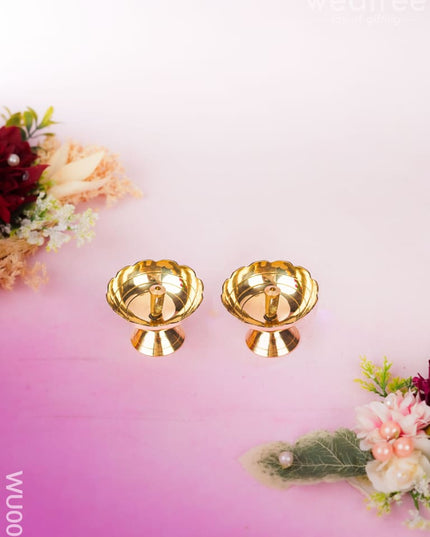 Ugadi Combo - Brass tray with Diya & Shank & Chakra - WGC0069 Return Gift Combos