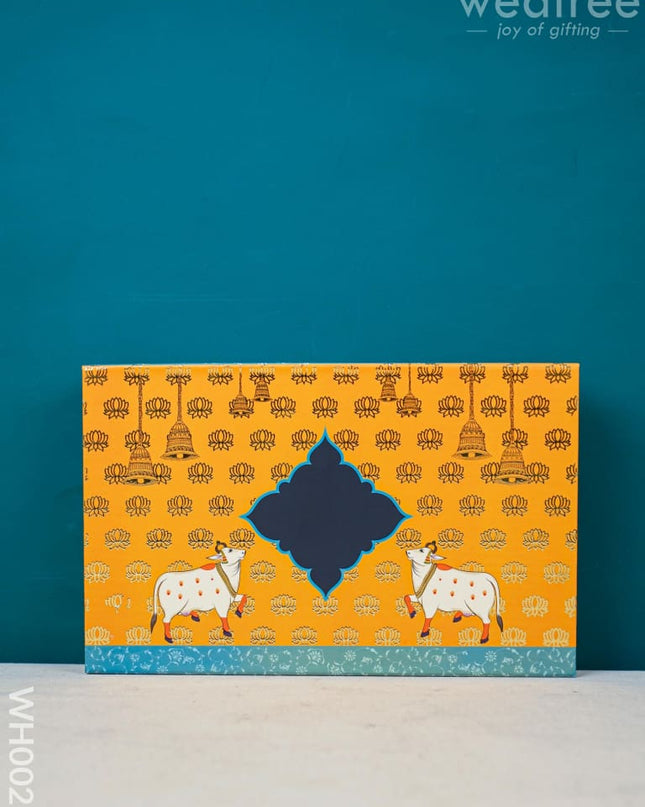 Flip Top 4 Line Jumbo Box - Yellow Cow Print Wh0021 Combos & Hampers