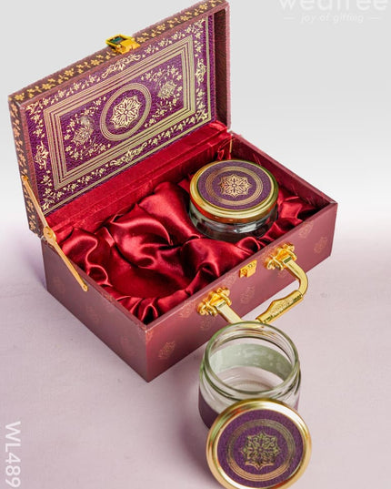 Floral 2 Jar Dry Fruit Box - WL4896 Dry Fruit Box