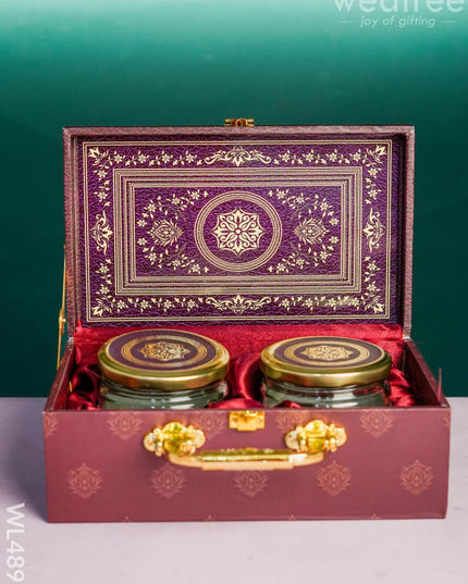 Floral 2 Jar Dry Fruit Box - WL4896 Dry Fruit Box