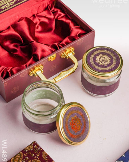 Floral 2 Jar Dry Fruit Box - WL4896 Dry Fruit Box