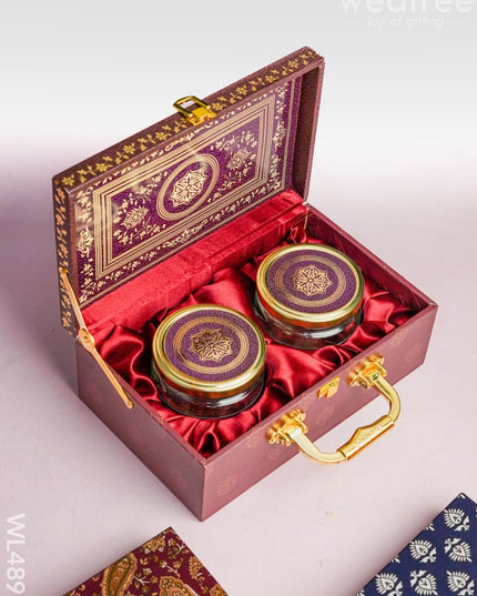 Floral 2 Jar Dry Fruit Box - WL4896 Dry Fruit Box