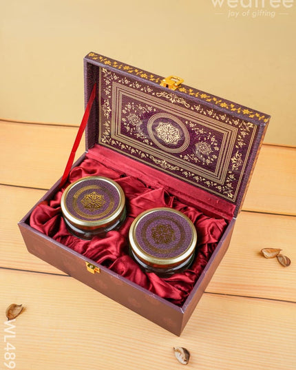 Floral 2 Jar Dry Fruit Box - WL4896 - Dry Fruit Box