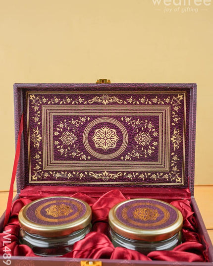 Floral 2 Jar Dry Fruit Box - WL4896 - Dry Fruit Box