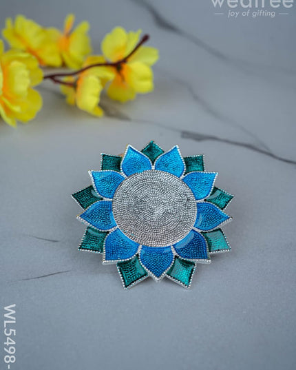 Floral Coaster for Diya - Blue - WL5498-2 - EPNS Gifts